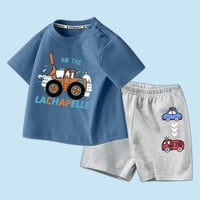 【キッズ服】子供男の子夏セット半袖Tシャツ短パン綿カートゥーン車