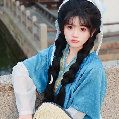 田曦薇 逐玉同款 田園風漢服 藍白春夏セットレンタル