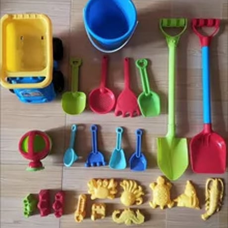 子供用砂遊びセット 大型スコップ付 砂時計バケツ 工具17?35点セット 安全素材