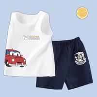 【キッズ服】ベビー夏服男の子綿タンクトップ短パンセット