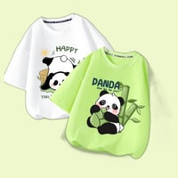 【キッズ服】子供Tシャツ夏新作2026パンダ男の子綿トップス