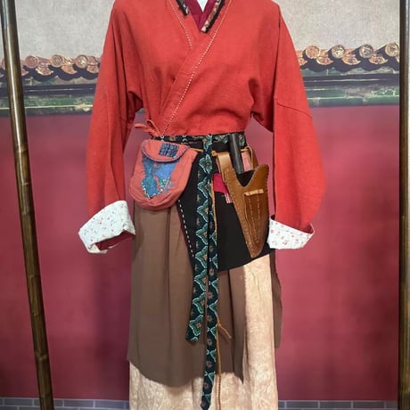 熹言 子供大人 古風衣装 赤色 katoen