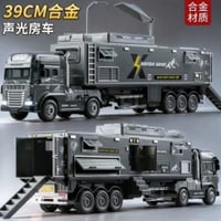 新品合金音光キャンピングカーおもちゃ子供男の子車32cm選べる色ブロック付き