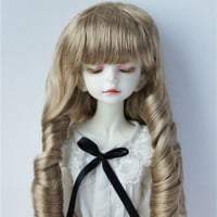 紅館Doll/SD人形のかつら43分モヘアのトウモロコシパーマ性の中の長いストレートの髪