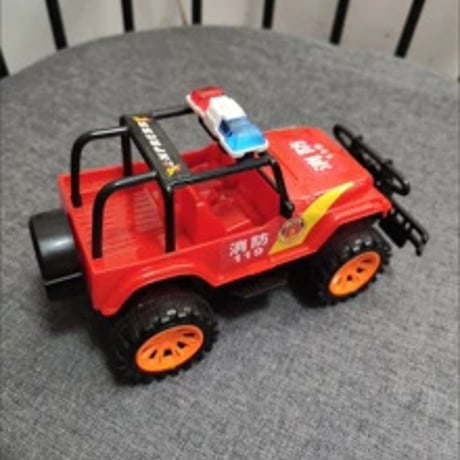 Jeep消防車おもちゃ赤警灯付きキッズ3-6歳向けスライドカー