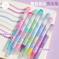 蛍光ペン双頭カラーマーカー学生用多色