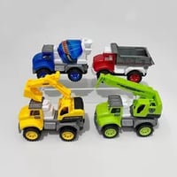 男の子向け慣性工事車両4点セット?掘機ミキサークレーンダンプカーおもちゃ