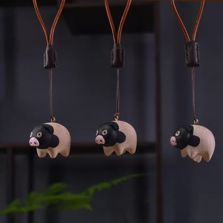 逐玉同款・手彫り木彫り猪・?萌造型