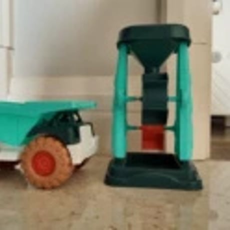 子供用ビーチトイセット ブルー建設車+砂時計セット