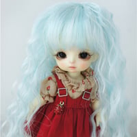 紅館Doll/ob11人形かつらまげモヘア双辮髪?頭巻毛