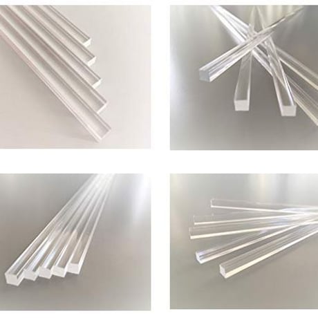 タケダ 透明アクリル角棒 3mm角 x 320mm 6本入 4986441400134