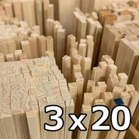 ヒノキ角棒 3×20×900mm（1本）4580212910350