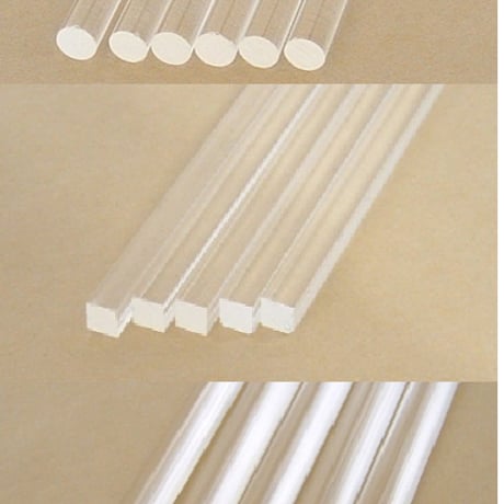 タケダ 透明アクリル角棒 2mm角 x 320mm 8本入 4986441400127