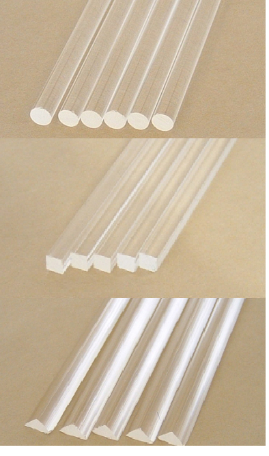 タケダ 透明アクリル角棒 2mm角 x 320mm 8本入 4986441400127