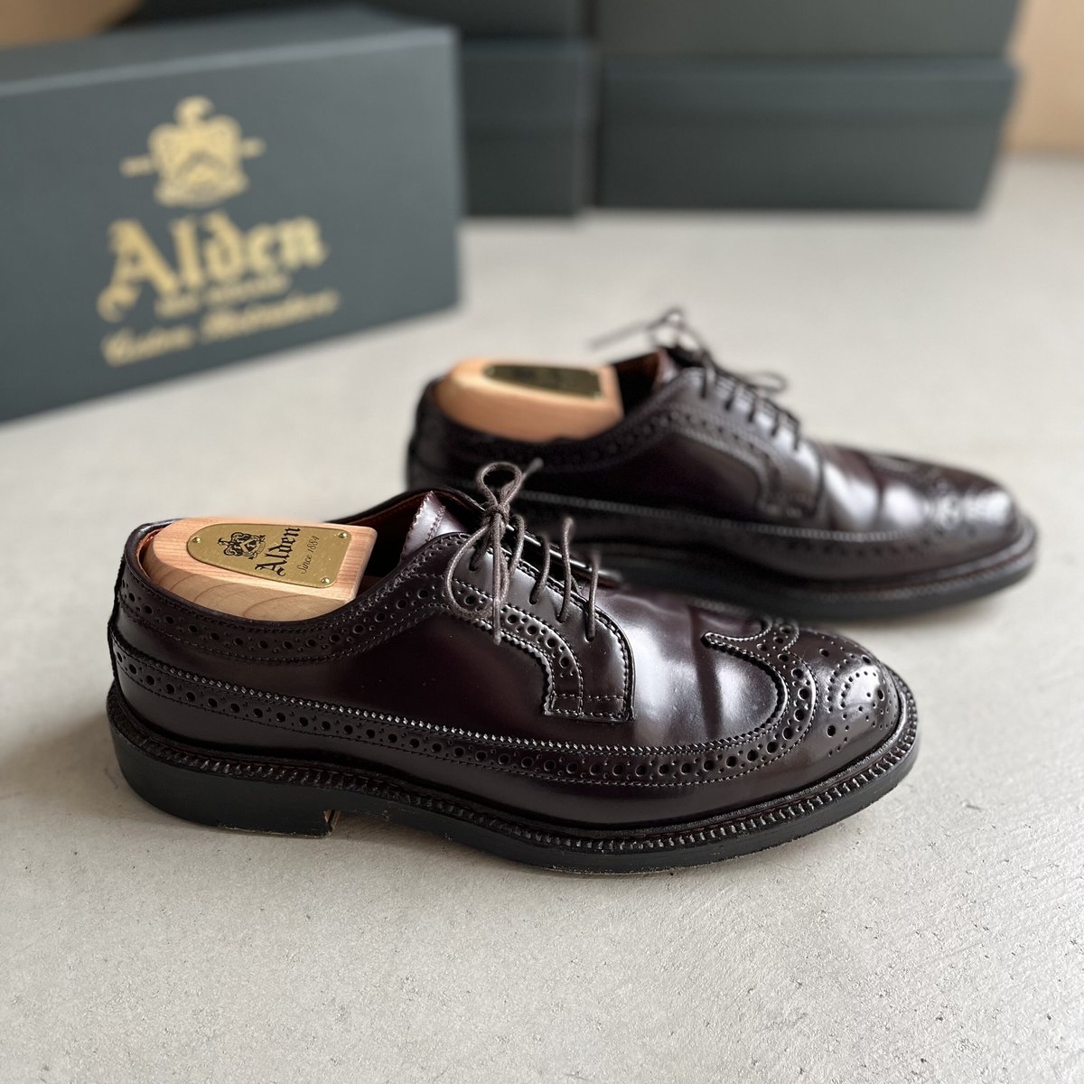 オールデン コードバン ウィングチップ alden - 靴