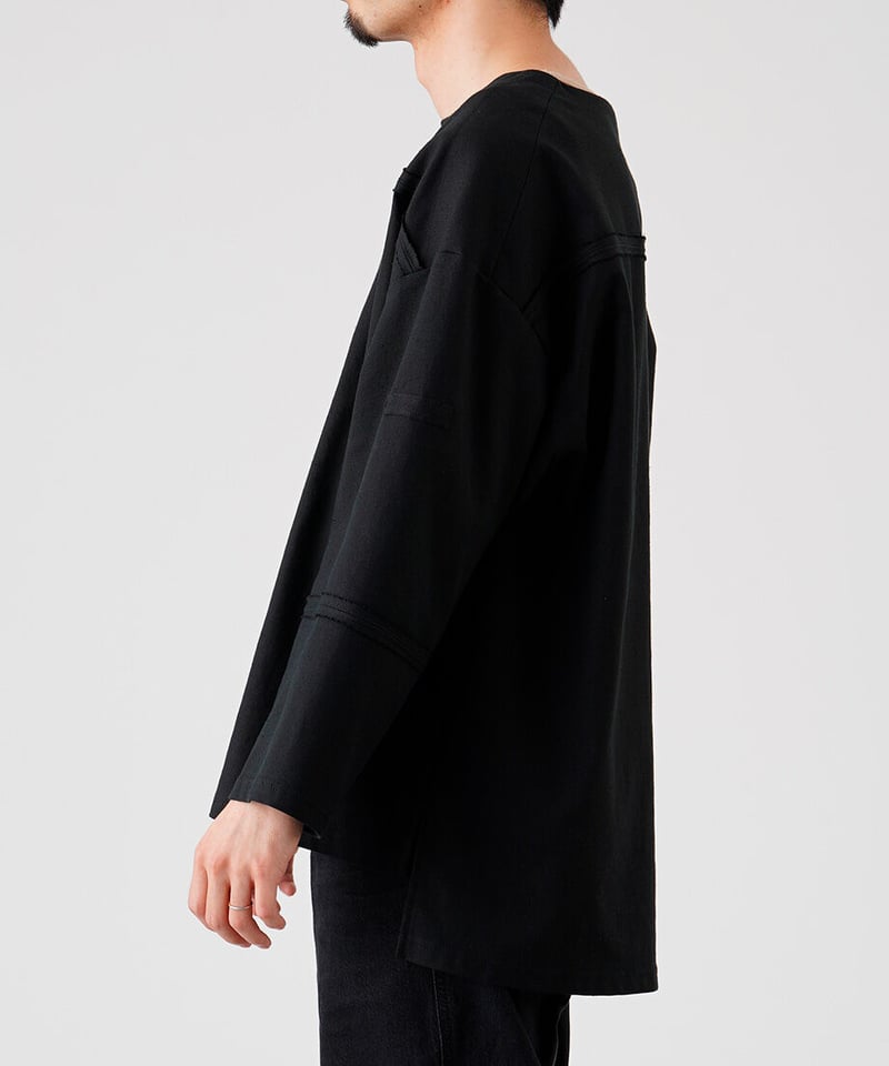BASQUE FOOTBALL SHIRTS 8分袖-Black- | Remind life BASQUE FOOTBALL SHIRTS 8分袖-Black- | Remind life