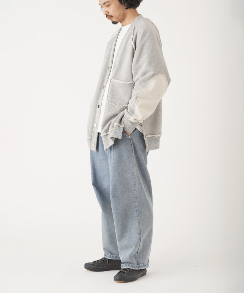 INSIDEOUT ELBOW PATCH SWEAT CARDIGAN-GRAY- | Re INSIDEOUT ELBOW PATCH SWEAT CARDIGAN-GRAY- | Re