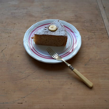 赤いラインのケーキ皿 / 1