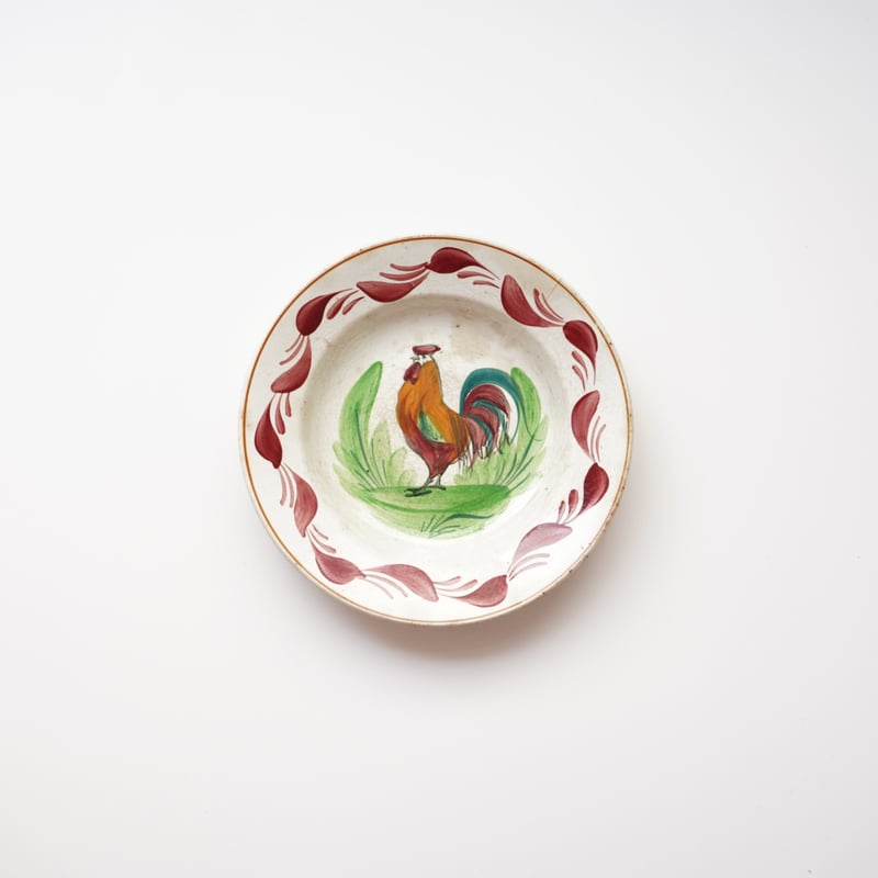 フランスブロカント 豚と雄鶏の絵皿 フランスブロカント 豚と雄鶏の絵皿 フランスブロカント 豚と