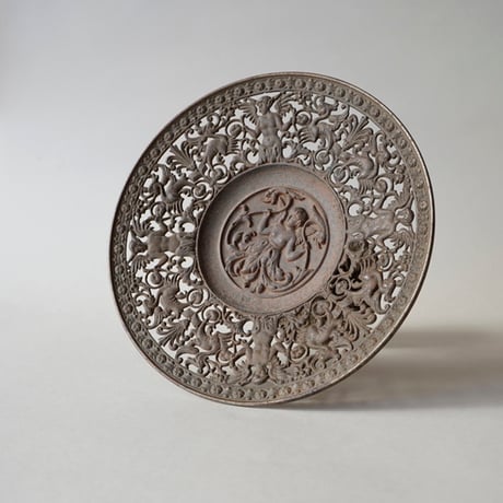 フランス・金属製・天使のついたコンポート