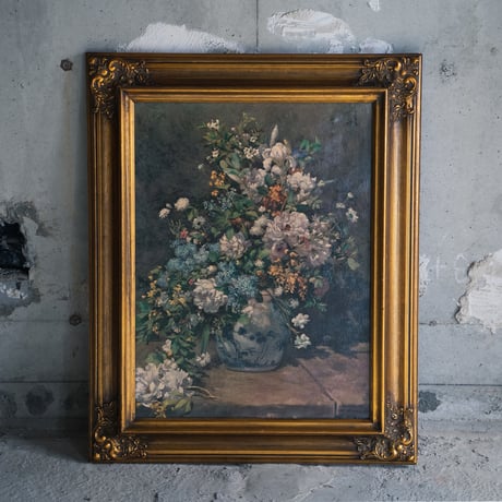 ルノアール・春の花束・古い額装