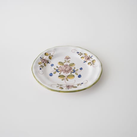 フランス・茶色の薔薇の花リム皿