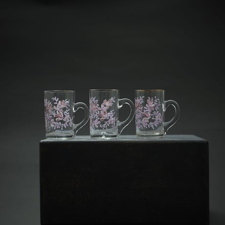 ピンクのお花のガラスのショットグラス