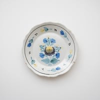 フランス・黄色と青いお花のファイアンス