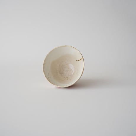 フランス / 赤いチェックカフェオレボウル・金継ぎ