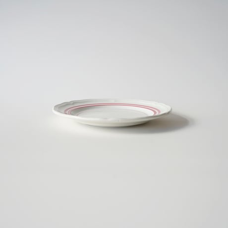 赤いラインのディナープレート / 2