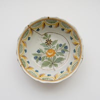 大きい黄色いお花の絵の鉢 ・金継ぎ