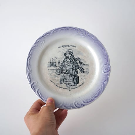 GIEN(ジアン) ・アンティーク フランス絵皿 パープル ②