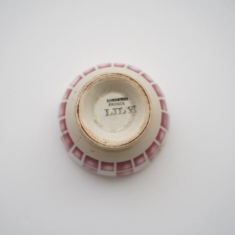 フランス / 赤いチェックカフェオレボウル・金継ぎ