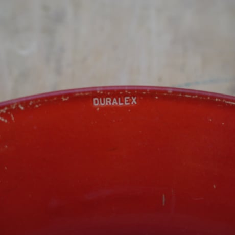 ヴィンテージ・DURALEX（デュラレックス）・ガラスのお皿 / 赤