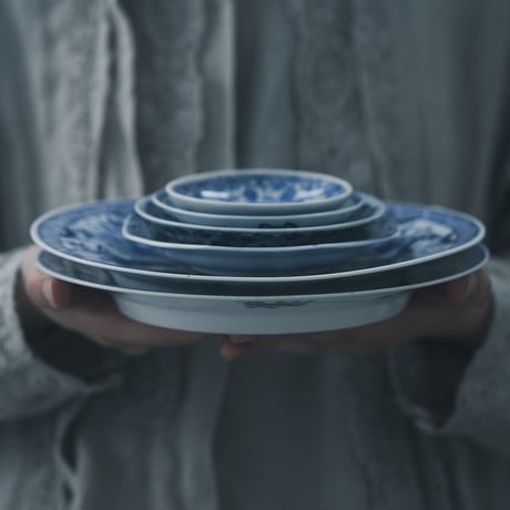 中国の古い転写の小皿