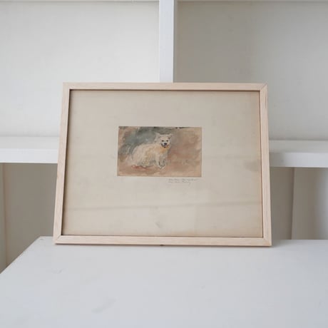 白い犬の水彩画