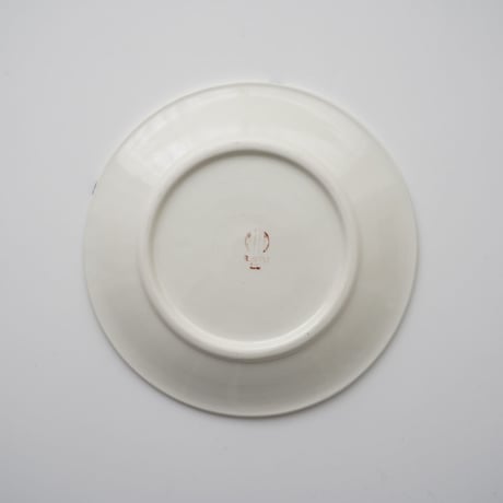 チュニジア・青い絵付けのリム皿 ①