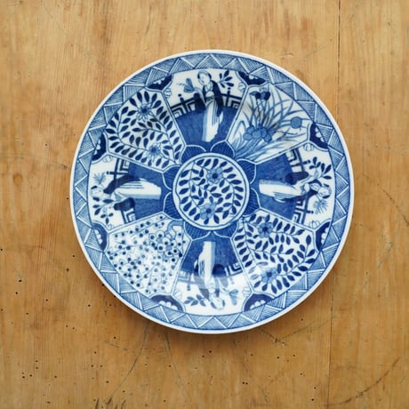 骨董　アンティーク　阿蘭陀　オランダ　デルフト　染付　唐草文様　茶碗　金継ぎ 骨董 アンティーク 阿蘭陀 オランダ デルフト 染付 唐草文様