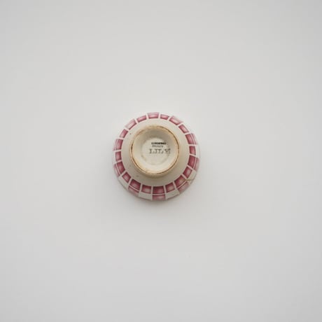 フランス / 赤いチェックカフェオレボウル・金継ぎ