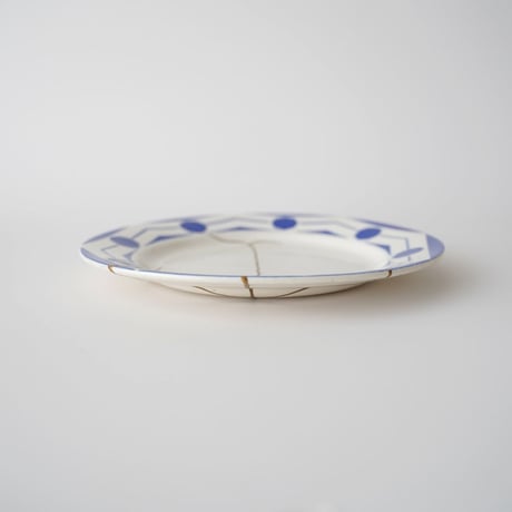 サルグミンヌのお皿 /チャイブ青いお皿・金継ぎ ①