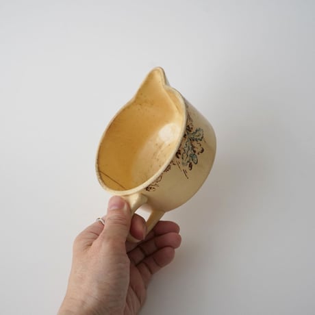 フランス・クリーム色のピッチャー・金継ぎ