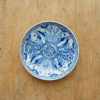 オランダ/ 染付け転写の皿（小）・金継ぎ ①