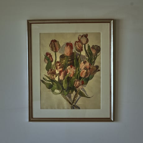 ドイツ人画家のチューリップが描かれた水彩画