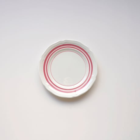 赤いラインのケーキ皿 / 1