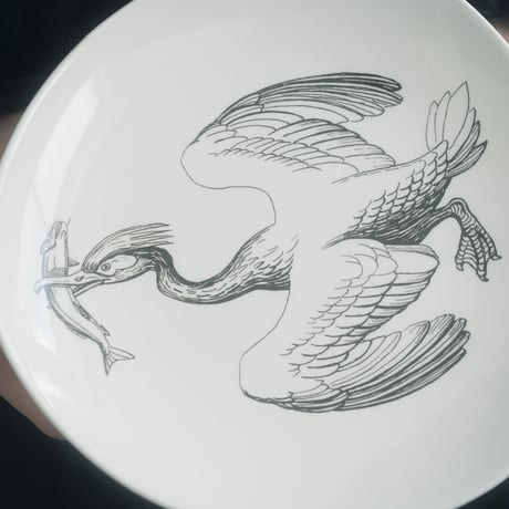 ノルウェーの狩をする鳥の絵のお皿