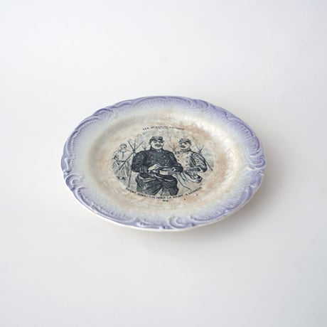 GIEN(ジアン) ・アンティーク フランス絵皿 パープル ④