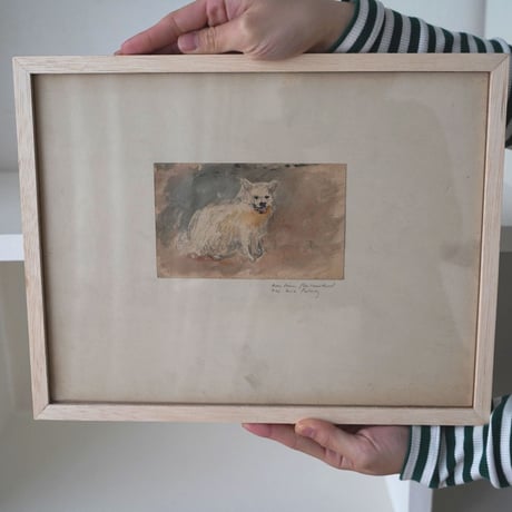 白い犬の水彩画