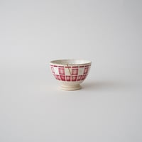 フランス / 赤いチェックカフェオレボウル・金継ぎ