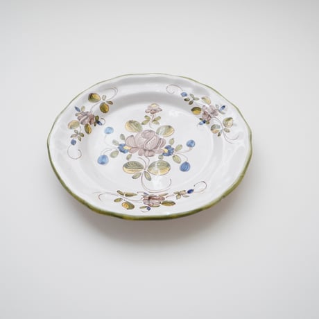 フランス・茶色の薔薇の花リム皿