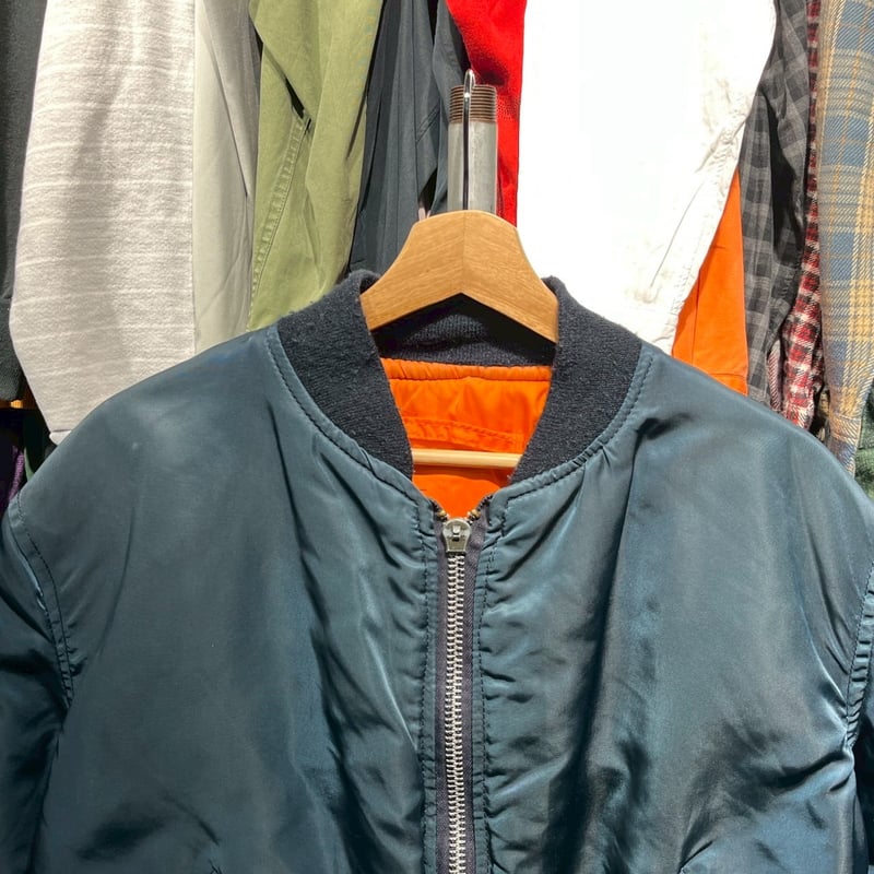 90s アルファ フライトジャケット ネイビー XL 90s USA製 ALPHAアルファ MA-1 フライトジャケット 紺 L - Sixpacjoe